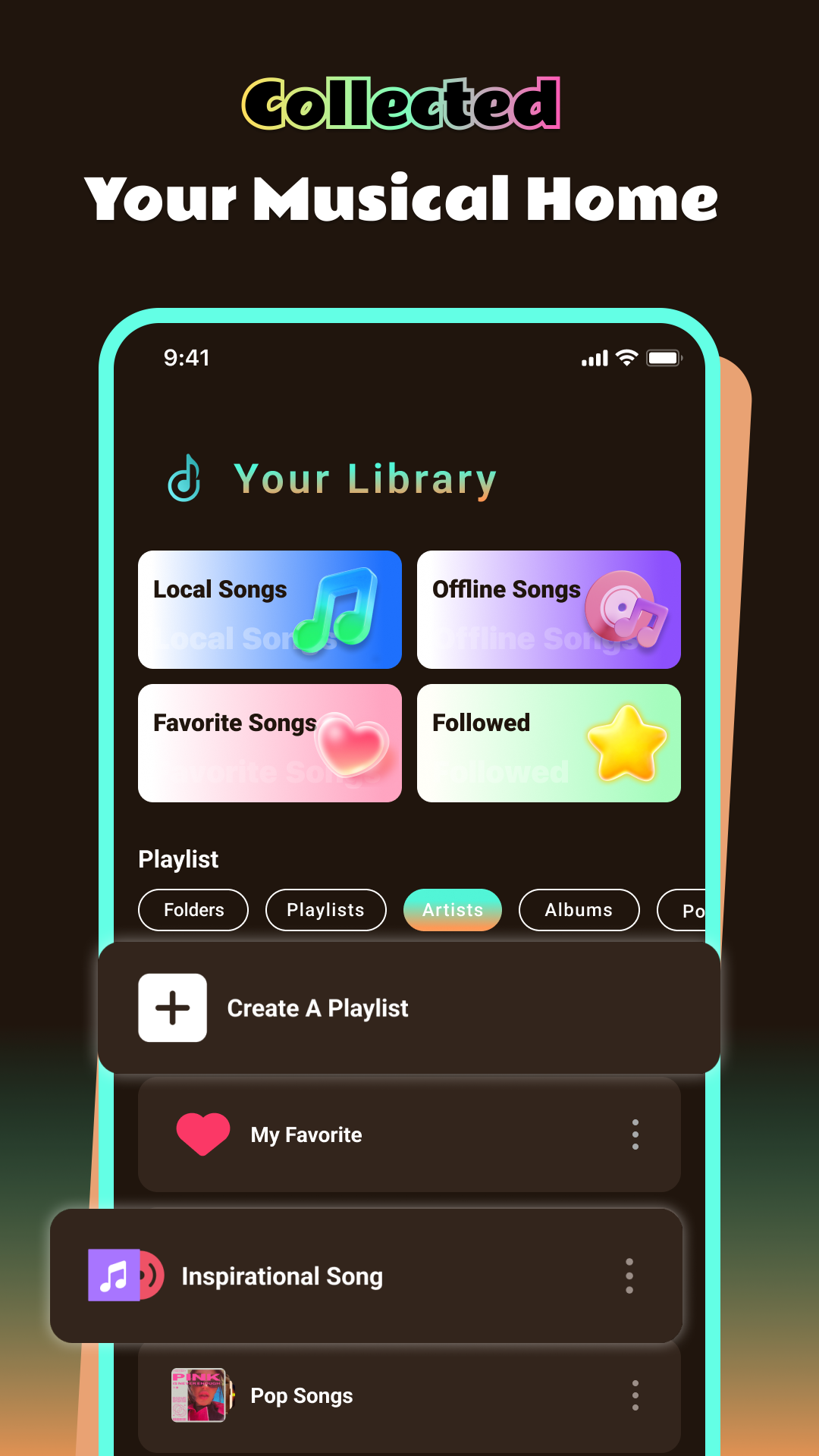 Tuneria music library screen