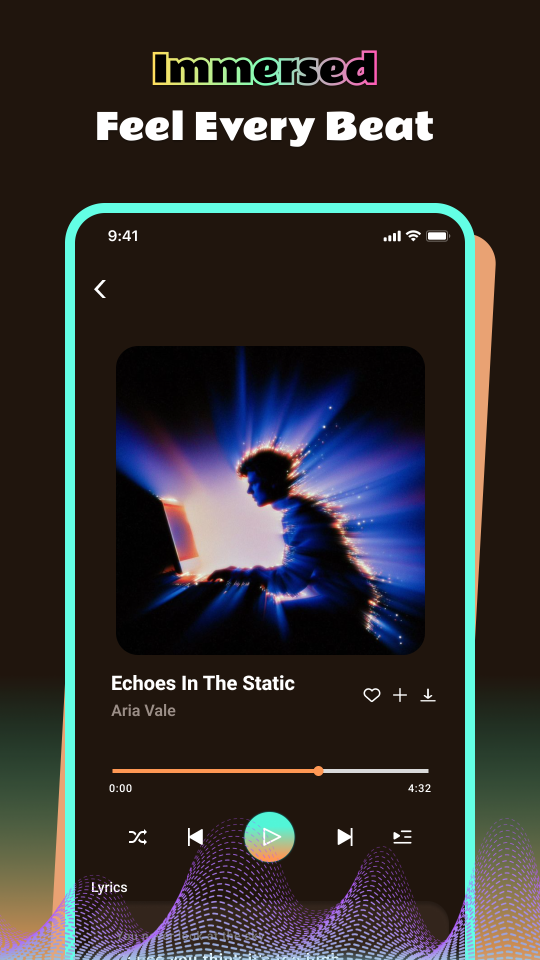 Tuneria immersive playback screen